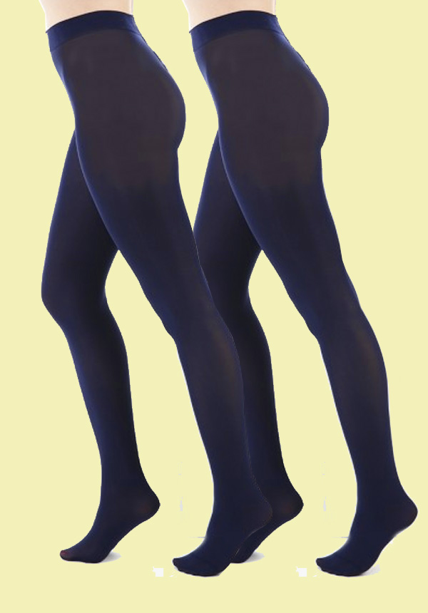 Pamela 80D Opaque Tights Navy (2 Pairs) Plus Size Bras